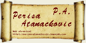 Periša Atanacković vizit kartica